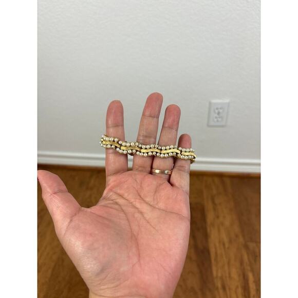 B14 Coro Faux Pearl Link Bracelet Audrey Hepburn Style Vintage Old Hollywood - Picture 4 of 12
